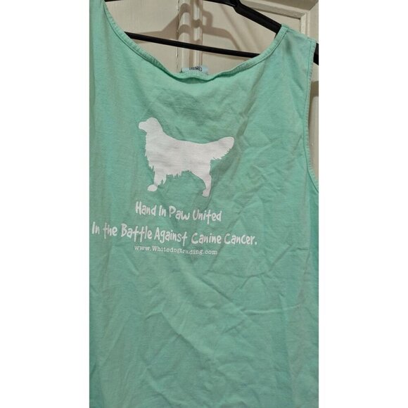 Comfort Colors Tank Top XL Hand In Paw United Battle Against Canine Cancer Green - Picture 3 of 8
